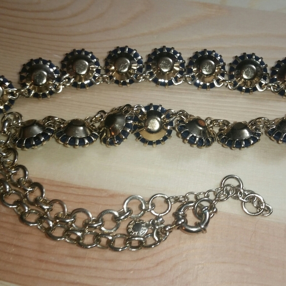 J. Crew Gold/Midnight Blue 'Venus Flytrap' Necklac - Picture 7 of 8